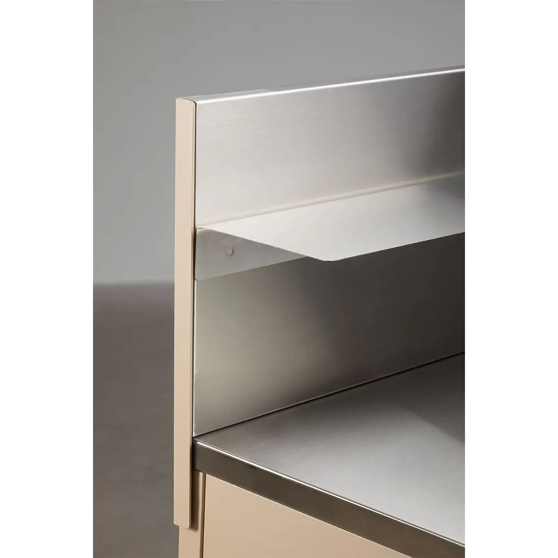 Panel con estante 80x30 cm para cocina modular de exterior en acero inoxidable Tereva 3