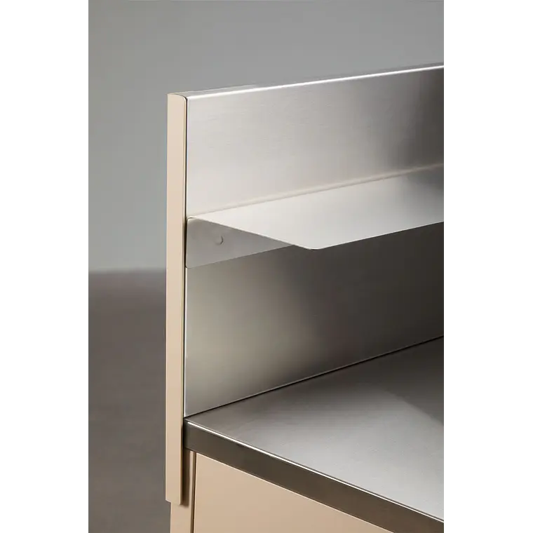 Panel con estante 80x30 cm para cocina modular de exterior en acero inoxidable Tereva 3