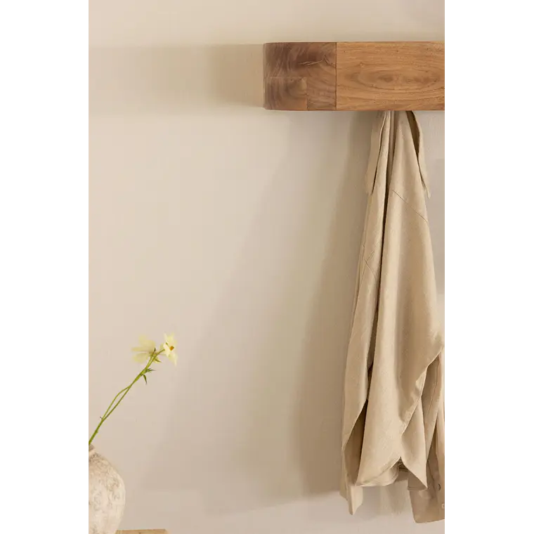 Perchero mural 100 cm en madera de acacia Avela 4