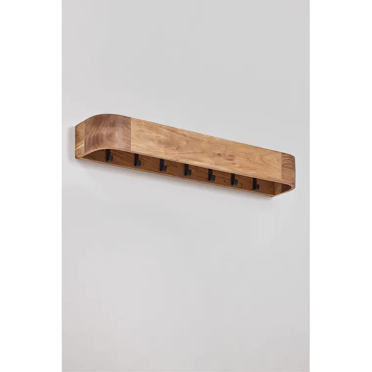 Perchero mural 100 cm en madera de acacia Avela 5