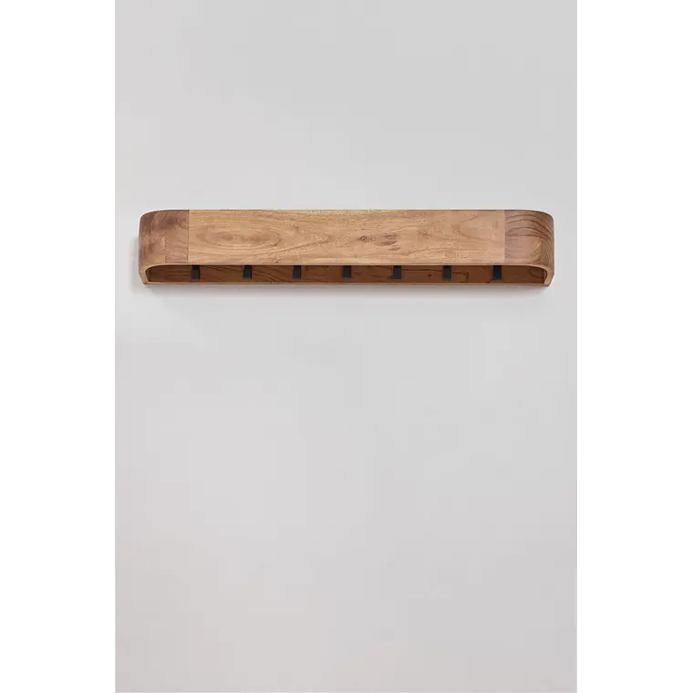 Perchero mural 100 cm en madera de acacia Avela 6