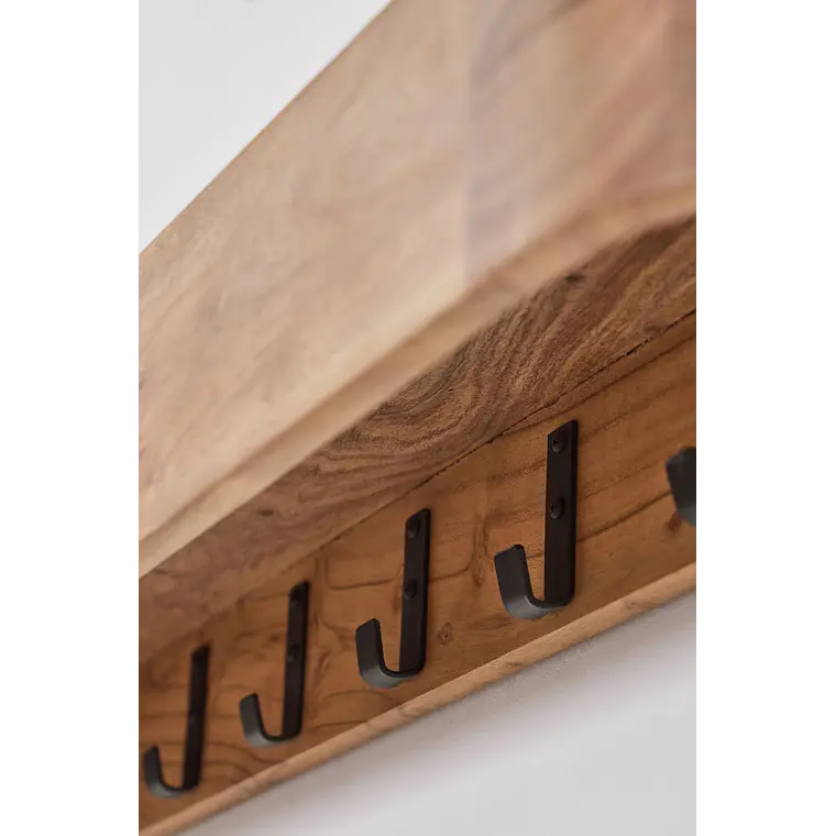 Perchero mural 100 cm en madera de acacia Avela 7