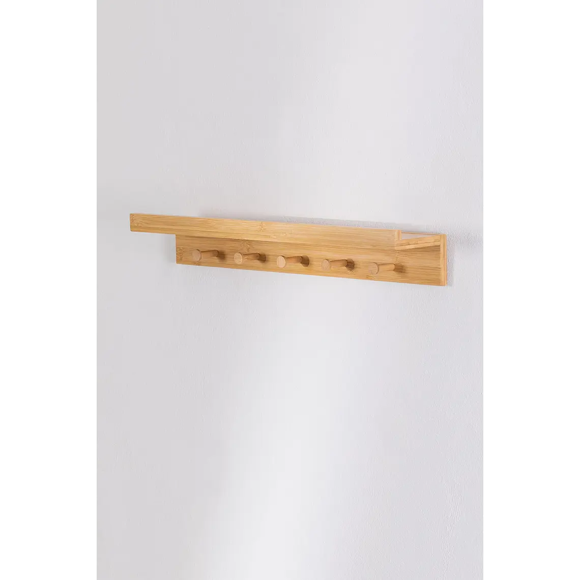 Perchero mural 60 cm con estante de bambú Rina 2