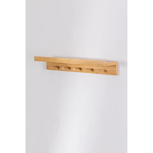Perchero mural 60 cm con estante de bambú Rina
