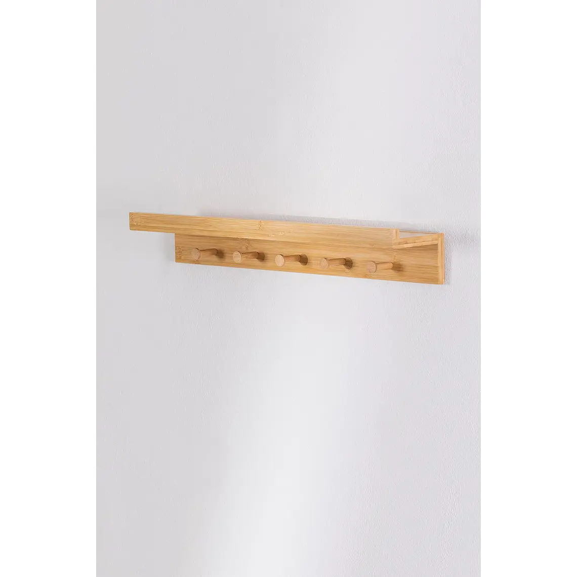 Perchero mural 60 cm con estante de bambú Rina 3