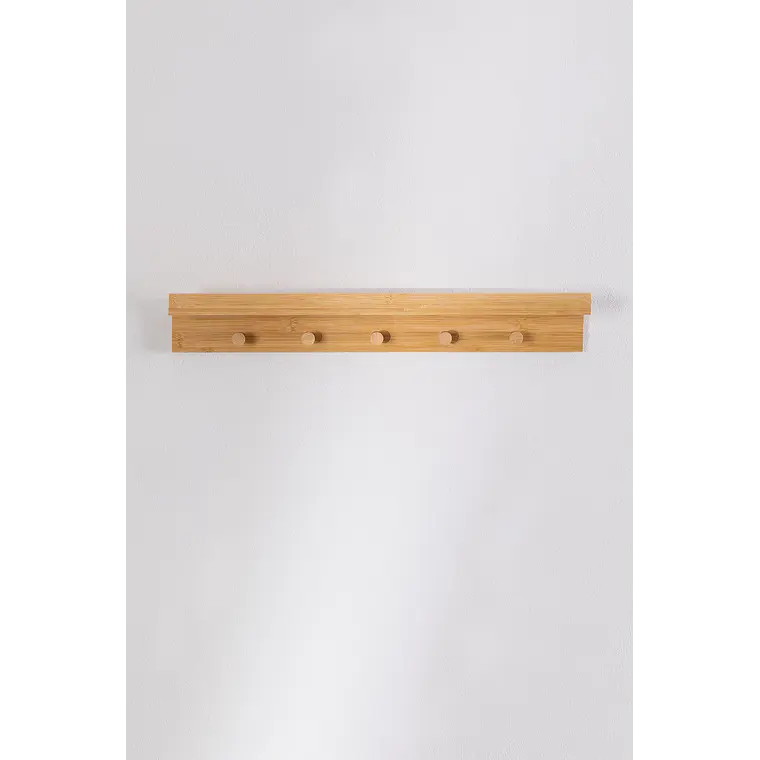 Perchero mural 60 cm con estante de bambú Rina 4