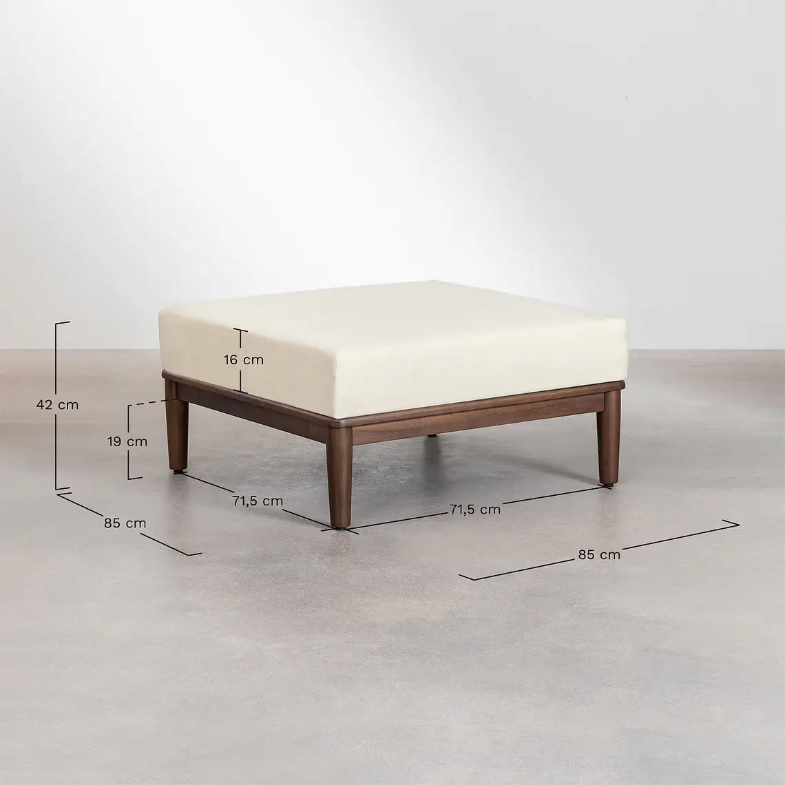 Puff cuadrado 85x85 cm en acacia Damena 6