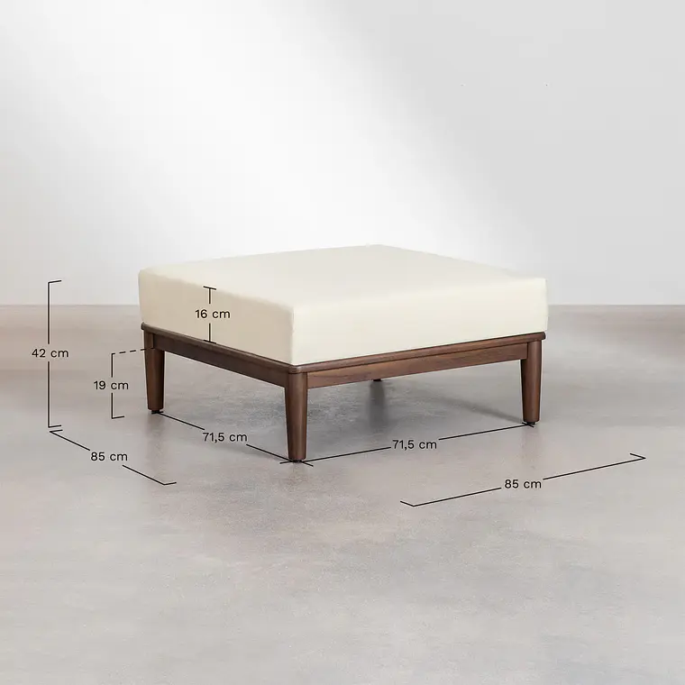 Puff cuadrado 85x85 cm en acacia Damena 6