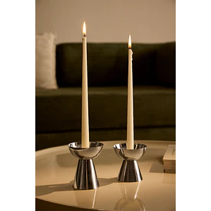 Set de 2 candelabros en acero inoxidable Zora