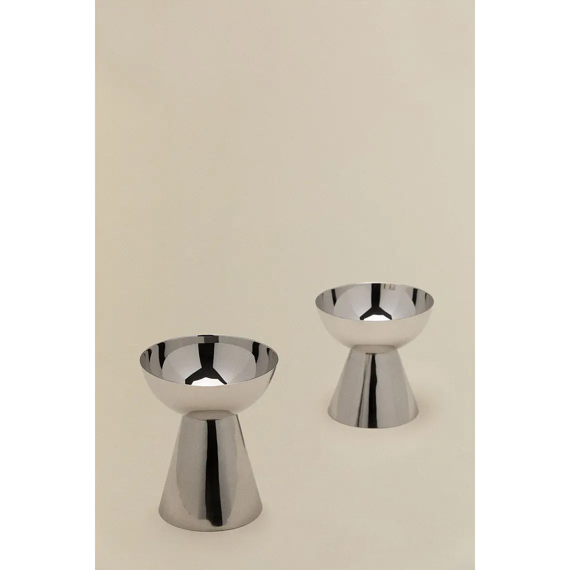 Set de 2 candelabros en acero inoxidable Zora 4