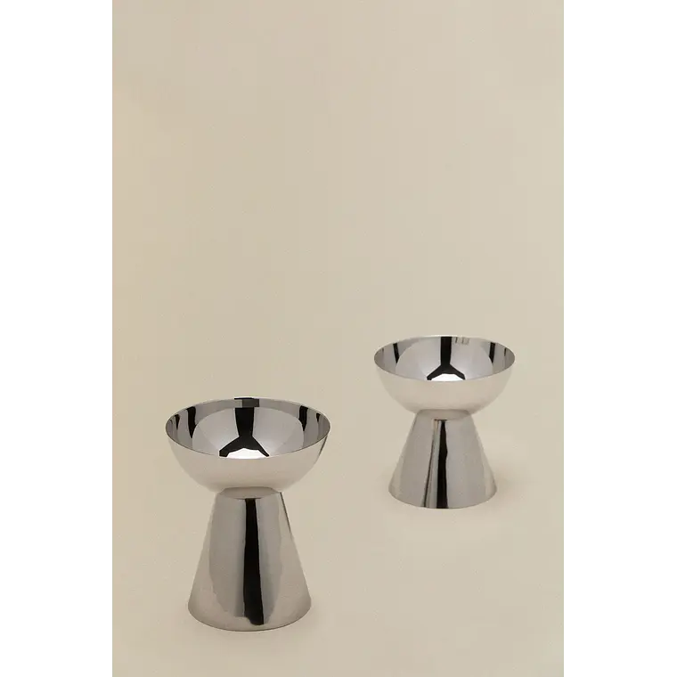 Set de 2 candelabros en acero inoxidable Zora 4