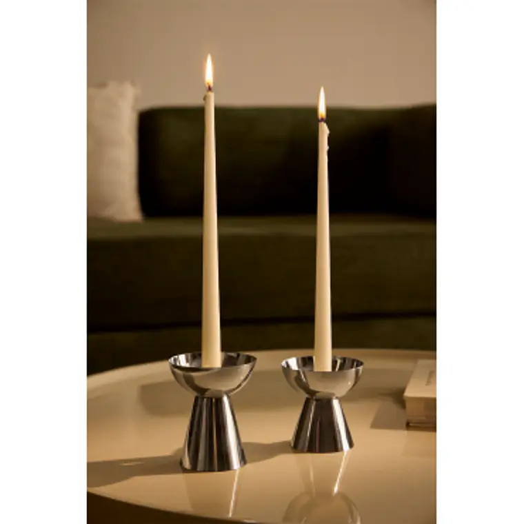 Set de 2 candelabros en acero inoxidable Zora 8