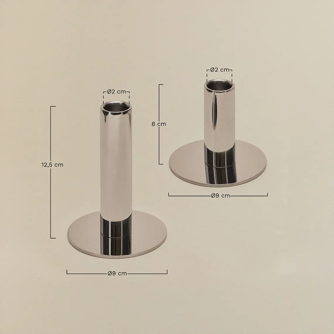 Set de 2 candelabros en acero Penda 7