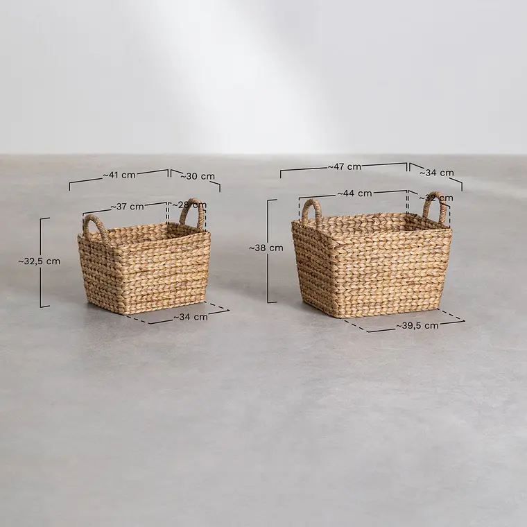 Set de 2 cestas de jacinto de agua Maura 10