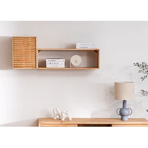 Set de 2 estantes de pared en madera