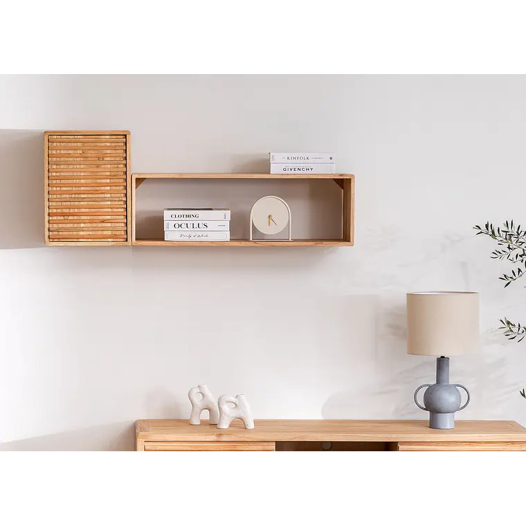Set de 2 estantes de pared en madera 1
