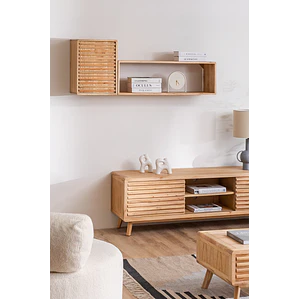 Set de 2 estantes de pared en madera