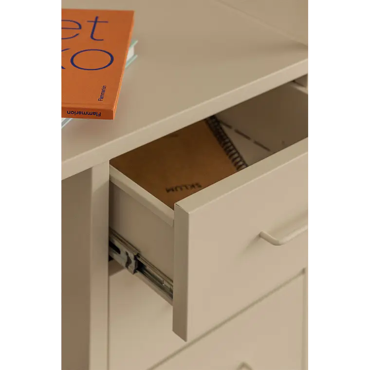 Set de escritorio con cajones y cajonera en acero 2