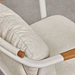 Set de mesa ovalada 260x110 cm en aluminio y madera de teca y 10 sillas de jardín en aluminio y tela bouclé Terena - Miniatura 8