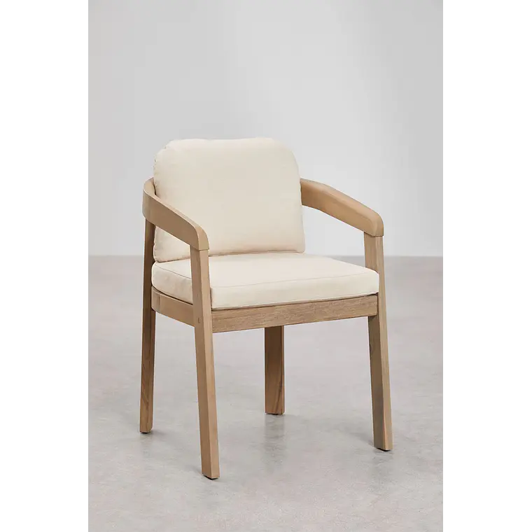 Set de mesa ovalada 260x110 cm en aluminio y madera de teca y 10 sillas de jardín en madera de acacia Delora 6