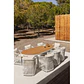 Set de mesa ovalada 260x110 cm en aluminio y madera de teca y 8 sillas de jardín en aluminio y cuerda trenzada Ilanova - Miniatura 12