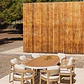 Set de mesa ovalada 260x110 cm en aluminio y madera de teca y 8 sillas de jardín en madera de acacia Dareva - Miniatura 2