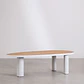 Set de mesa ovalada 260x110 cm en aluminio y madera de teca y 8 sillas de jardín en madera de acacia Dareva - Miniatura 3