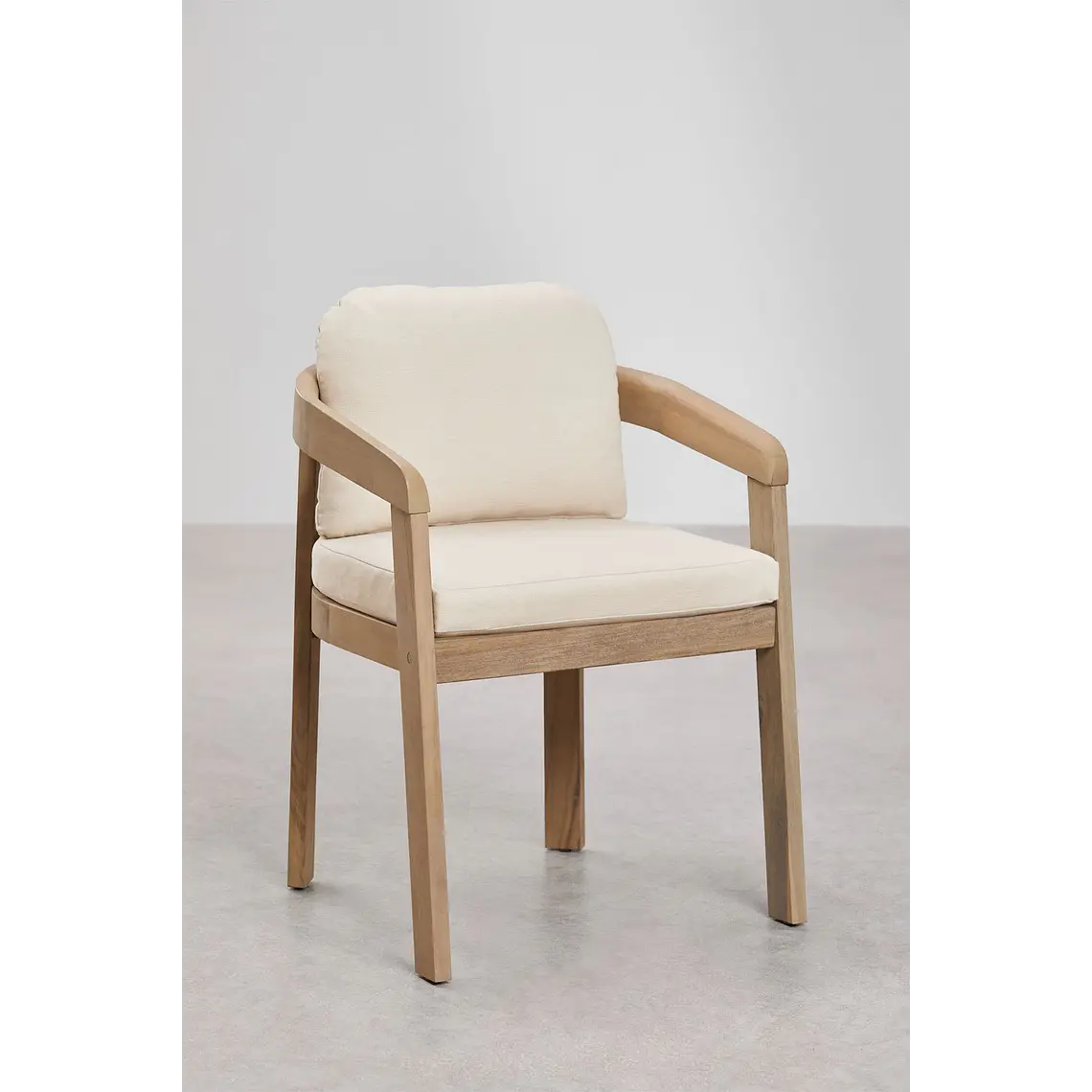 Set de mesa ovalada 260x110 cm en aluminio y madera de teca y 8 sillas de jardín en madera de acacia Dareva 6