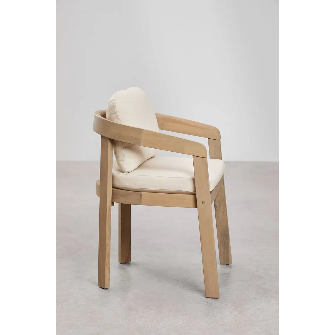 Set de mesa ovalada 260x110 cm en aluminio y madera de teca y 8 sillas de jardín en madera de acacia Dareva 7