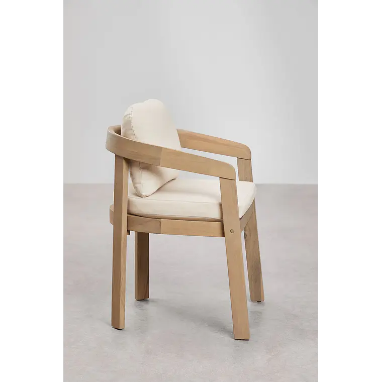 Set de mesa ovalada 260x110 cm en aluminio y madera de teca y 8 sillas de jardín en madera de acacia Dareva 7