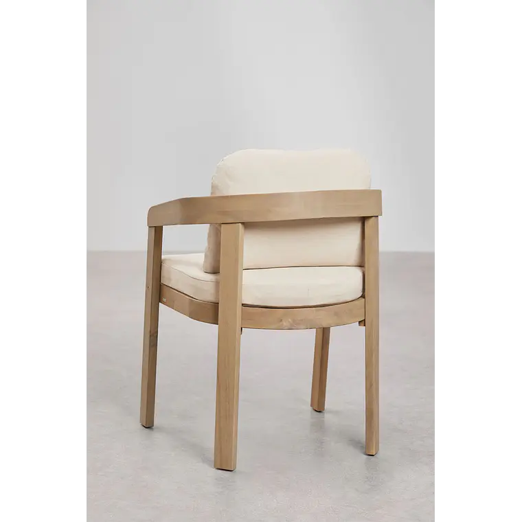 Set de mesa ovalada 260x110 cm en aluminio y madera de teca y 8 sillas de jardín en madera de acacia Dareva 8
