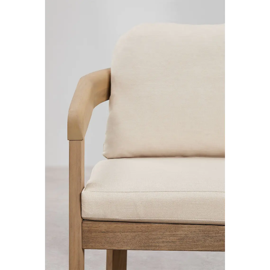 Set de mesa ovalada 260x110 cm en aluminio y madera de teca y 8 sillas de jardín en madera de acacia Dareva 9