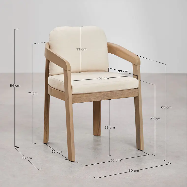 Set de mesa ovalada 260x110 cm en aluminio y madera de teca y 8 sillas de jardín en madera de acacia Dareva 11