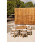 Set de mesa ovalada 260x110 cm en aluminio y madera de teca y 8 sillas de jardín en madera de acacia Dareva - Miniatura 12