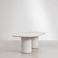 Set de mesa ovalada 260x110 cm en cemento Aurean y 10 sillas de director plegables de jardín en madera de acacia Galina - Miniatura 4