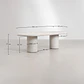 Set de mesa ovalada 260x110 cm en cemento Aurean y 10 sillas de director plegables de jardín en madera de acacia Galina - Miniatura 11