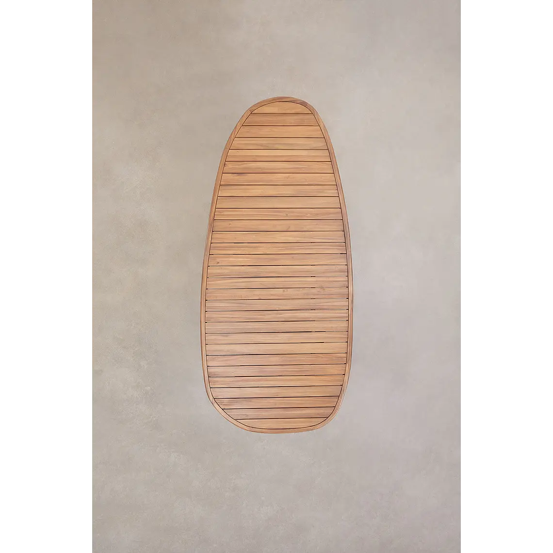 Set de mesa ovalada 260x120 cm en madera de acacia y 10 sillas de jardín en madera de eucalipto Dunena 5