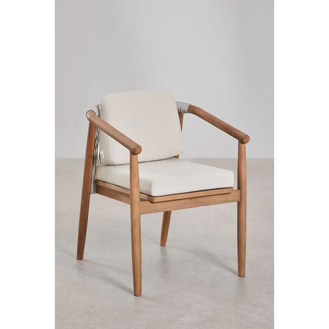 Set de mesa ovalada 260x120 cm en madera de acacia y 10 sillas de jardín en madera de eucalipto Dunena 6