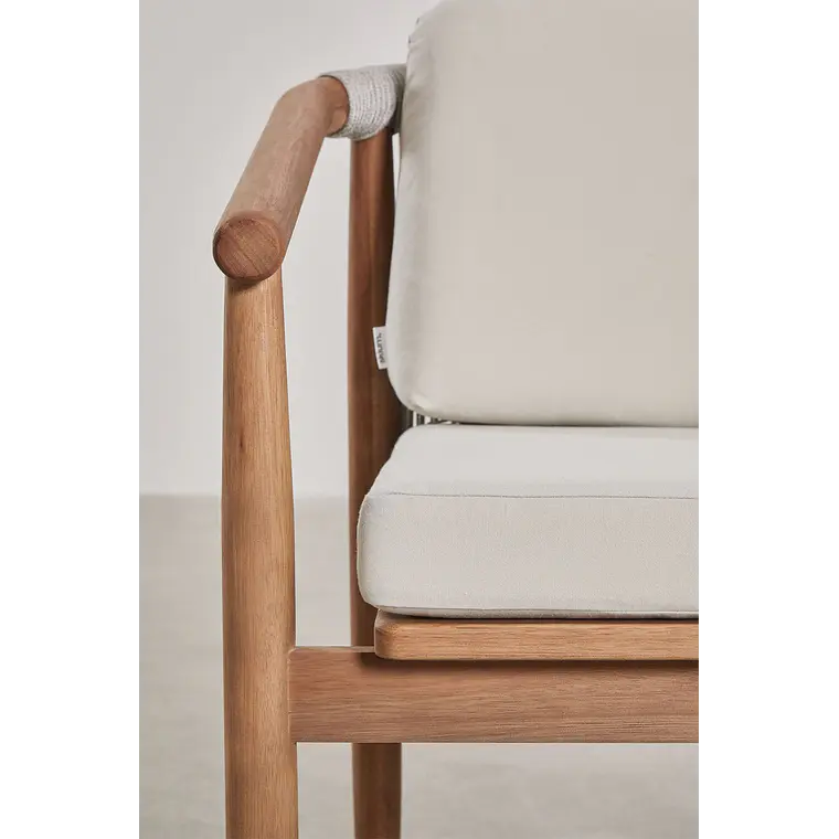 Set de mesa ovalada 260x120 cm en madera de acacia y 10 sillas de jardín en madera de eucalipto Dunena 9