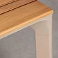 Set de mesa rectangular 160x90 cm en aluminio y madera de teca y 6 sillas apilables en aluminio y cuerda trenzada Elania - Miniatura 4