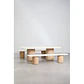 Set de mesa rectangular 230x110 cm y 2 bancos de jardín en cemento y madera de acacia Dorina - Miniatura 10