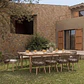 Set de mesa rectangular 250-310x105 cm extensible y 10 sillas de jardín en madera de acacia y cuerda trenzada Falina - Miniatura 1