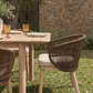 Set de mesa rectangular 250-310x105 cm extensible y 12 sillas de jardín en madera de acacia y cuerda trenzada Fiorina - Miniatura 2