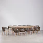 Set de mesa rectangular 250-310x105 cm extensible y 12 sillas de jardín en madera de acacia y cuerda trenzada Fiorina - Miniatura 3
