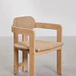 Set de mesa redonda Ø100 cm en cemento y 4 sillas de jardín en madera de acacia y ratán sintético Zalina - Miniatura 7