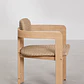Set de mesa redonda Ø100 cm en cemento y 4 sillas de jardín en madera de acacia y ratán sintético Zalina - Miniatura 8