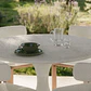 Set de mesa redonda Ø120 cm en cemento Eloria y 6 sillas de jardín en madera de acacia y tela bouclé Celina - Miniatura 2
