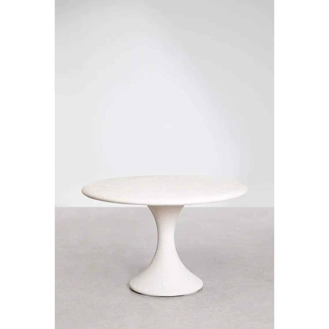 Set de mesa redonda Ø120 cm en cemento Eloria y 6 sillas de jardín en madera de acacia y tela bouclé Celina 3