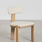 Set de mesa redonda Ø120 cm en cemento Eloria y 6 sillas de jardín en madera de acacia y tela bouclé Celina - Miniatura 7