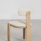 Set de mesa redonda Ø120 cm en cemento Eloria y 6 sillas de jardín en madera de acacia y tela bouclé Celina - Miniatura 9